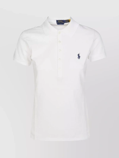Polo Ralph Lauren Buttoned Collar Polo Shirt In White