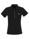 Polo Ralph Lauren Julie Cotton Polo Shirt In Black