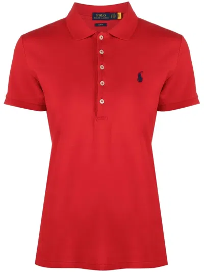 Polo Ralph Lauren Fuchsia Cotton Piquet Slim-fit Polo Shirt In Red