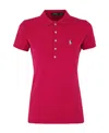 Polo Ralph Lauren Dark Pink Pony Logo-embroidered Polo Shirt In Red