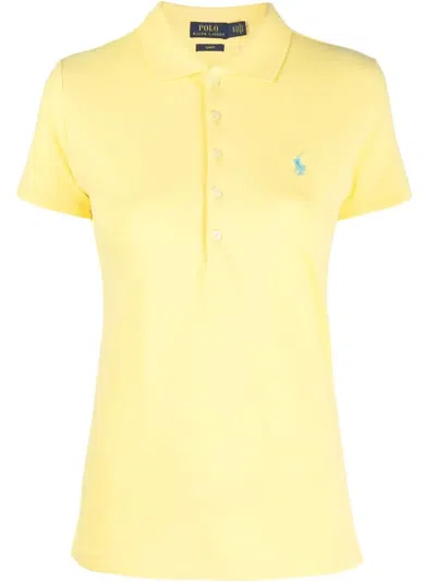 Polo Ralph Lauren Julie Slim Fit Five Button Polo Shirt In Yellow