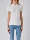 Polo Ralph Lauren Julie Mm Slim Polo Shirt In White