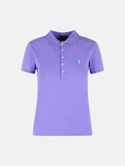 Polo Ralph Lauren Kids' 'julie' Purple Cotton Polo Shirt