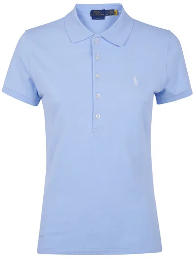Polo Ralph Lauren Julie Polo Slim Short Sleeve Polo Shirt In Blue