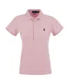 Polo Ralph Lauren Julie Slim Fit Five Button Polo Shirt In Pink
