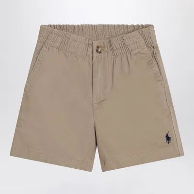 POLO RALPH LAUREN KAKI-COLOURED COTTON BERMUDA SHORTS