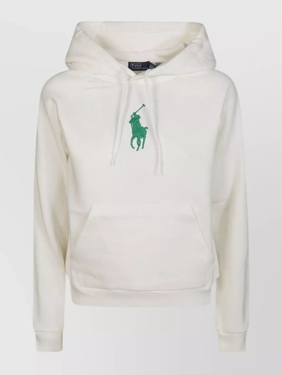 Polo Ralph Lauren Kangaroo Pocket Hooded Sweater In White