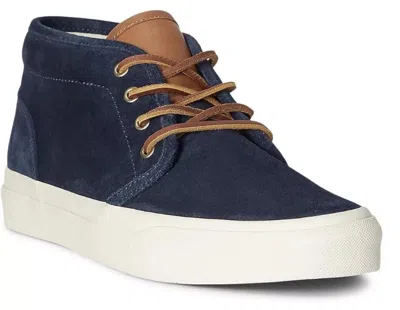 Polo Ralph Lauren Keaton Chukka Sneaker Men's Hunter Navy Suede Shoes Zpo3979 In Blue