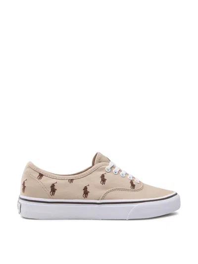 Polo Ralph Lauren Keaton Pony Logo Skate Sneakers In Neutral