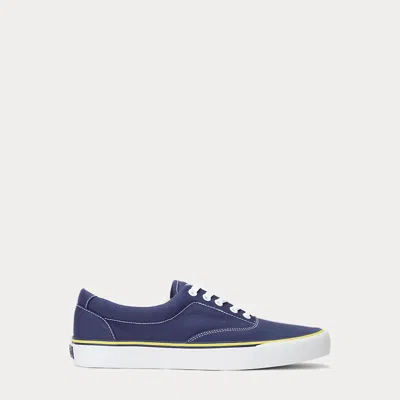 Polo Ralph Lauren Keaton Washed Canvas Trainer In Blue