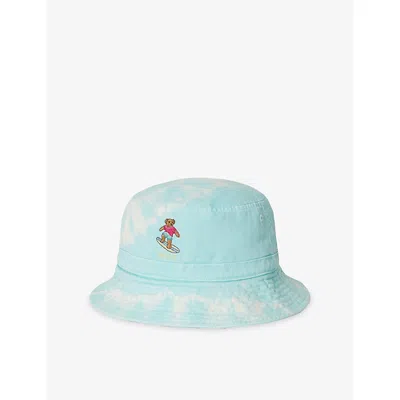 Polo Ralph Lauren Keet Kids' Branded Tie-dye Cotton Bucket Hat In Blue
