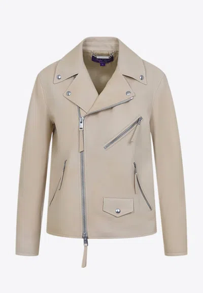 POLO RALPH LAUREN KELLEY LEATHER BIKER JACKET