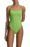 Polo Ralph Lauren Kennedy Low Back One-piece Swimsuit In Green