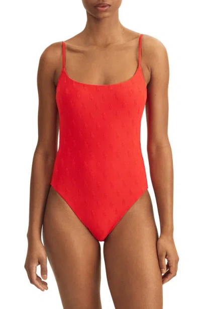 Polo Ralph Lauren Kennedy One-piece Swimsuit In Red