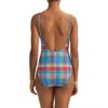 Polo Ralph Lauren Kennedy Smocked One Piece Swimsuit In Blue Multi