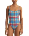 Polo Ralph Lauren Kennedy Smocked One Piece Swimsuit In Multi