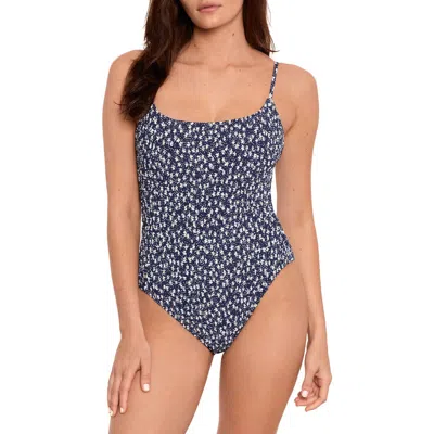 Polo Ralph Lauren Kennedy Smocked One-piece Swimsuit In Multi