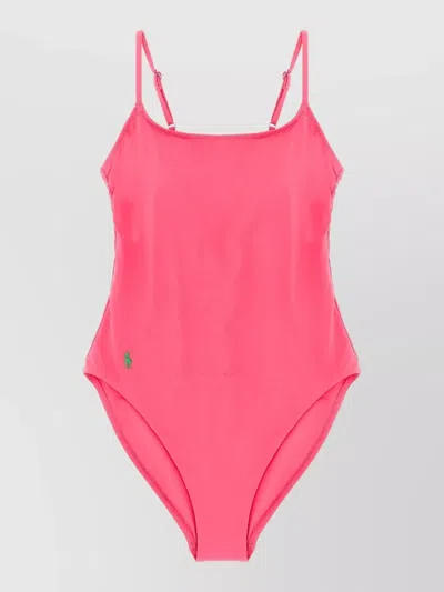 Polo Ralph Lauren Kennedy Swimsuit Scoop Neck High Leg In Pink
