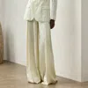 Polo Ralph Lauren Kenzie Pleated Wide-leg Technical Glossy Charmeuse Pants In Lux Cream