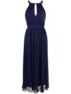 Polo Ralph Lauren Keyhole-detail Pleated Gown In Blau