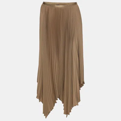 Pre-owned Polo Ralph Lauren Khaki Georgette Midi Skirt S