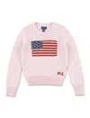 Polo Ralph Lauren Flag Cotton Crewneck Sweater In Acacia Pink