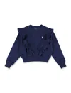 Polo Ralph Lauren Kid - Ruffled Sweatshirt In Navy