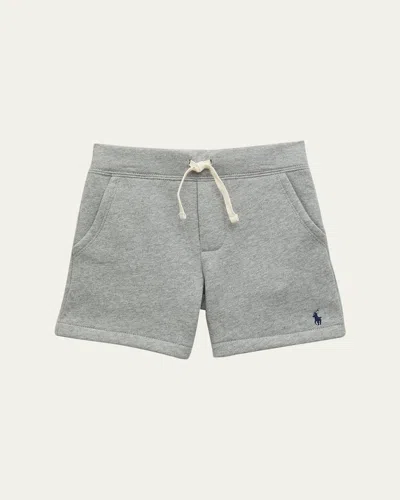 Polo Ralph Lauren Kid's Embroidered Pony Fleece Shorts In Gray