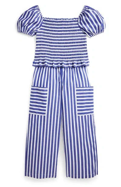 POLO RALPH LAUREN POLO RALPH LAUREN KIDS' '50S SMOCKED POPLIN CROP TOP & PANTS SET