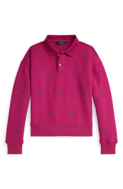 Polo Ralph Lauren Kids' Animated Logo Sweatshirt In Pink