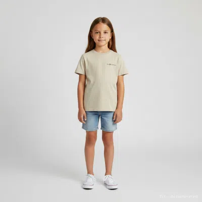 Pre-owned Polo Ralph Lauren Kids Beige Cotton Crew Neck T-shirt M (10-12) In Sand