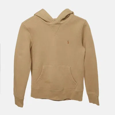 Pre-owned Polo Ralph Lauren Kids Beige Jersey Hoodie 8 Yrs In Sand