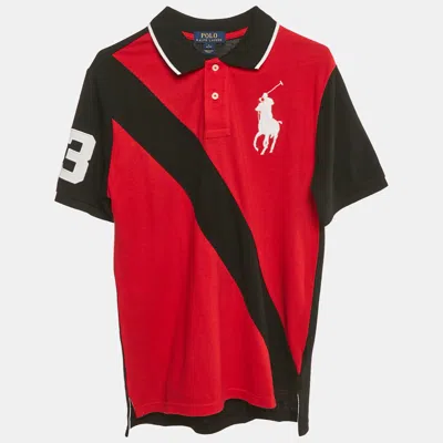 Pre-owned Polo Ralph Lauren Kids Black Embroidered Pony Cotton Polo T-shirt L (14-16) Yrs