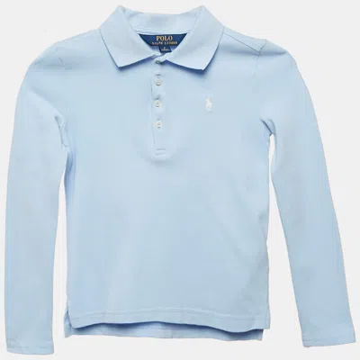 Pre-owned Polo Ralph Lauren Kids Blue Cotton Pique Polo T-shirt 6 Yrs