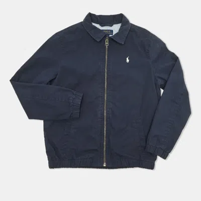 Pre-owned Polo Ralph Lauren Kids Blue Cotton Zip-up Jacket 7yrs
