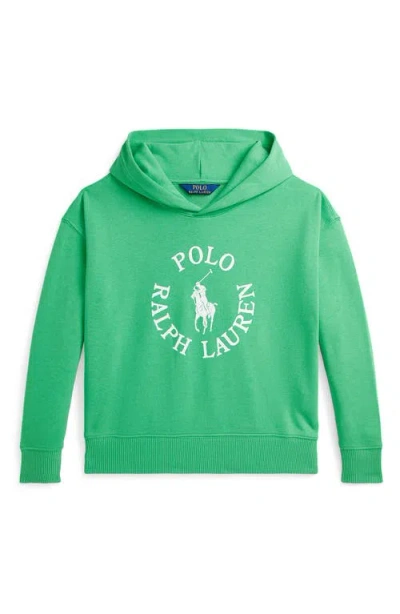 POLO RALPH LAUREN POLO RALPH LAUREN KIDS' BUBBLE FRENCH TERRY LOGO GRAPHIC HOODIE