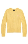 Polo Ralph Lauren Single-breasted Cardigan In Yellow