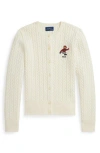 Polo Ralph Lauren Kids' Cable Knit Cotton Cardigan In White