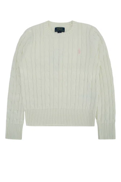 Polo Ralph Lauren Kids Cable Knit Crewneck Sweater Pullover In Neutral