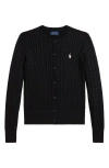 Polo Ralph Lauren Ralph Lauren Metallic Mini-cable Cardigan In Black