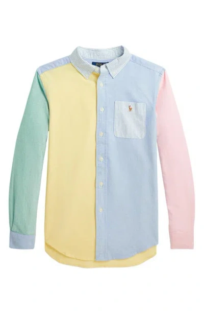 POLO RALPH LAUREN POLO RALPH LAUREN KIDS' COLORBLOCK COTTON OXFORD BUTTON-DOWN SHIRT