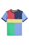 Polo Ralph Lauren Toddler And Little Boys Color-blocked Jersey T-shirt In Harbor Island Blue/c1730