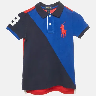 Pre-owned Polo Ralph Lauren Kids Colorblocked Cotton Pique Polo T-shirt 6 Yrs In Multi