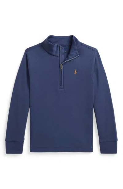 Polo Ralph Lauren Kids' Cotton Quarter Zip Pullover In Blue