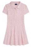 Polo Ralph Lauren Cable-knit Cotton Polo Sweater Dress In Morning Pink