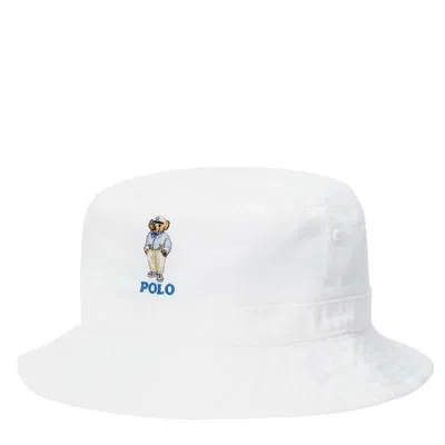Polo Ralph Lauren Kids Cotton Twill Bucket Hat In White