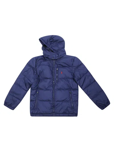 Polo Ralph Lauren Kids Down Puffer Bomber Jacket In Blue