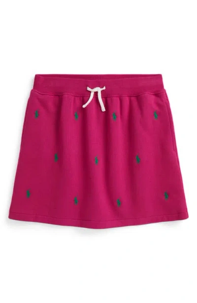 Polo Ralph Lauren Kids' Embroidered Fleece Skirt In Pink