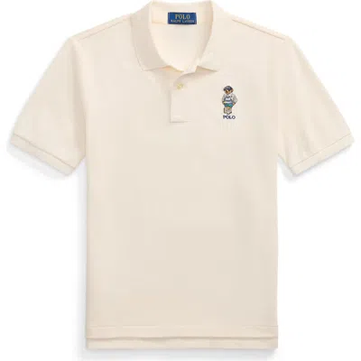 POLO RALPH LAUREN POLO RALPH LAUREN KIDS' EMBROIDERED POLO BEAR COTTON PIQUÉ POLO