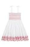 Polo Ralph Lauren Toddler And Little Girls Smocked Eyelet Jersey Dress In White